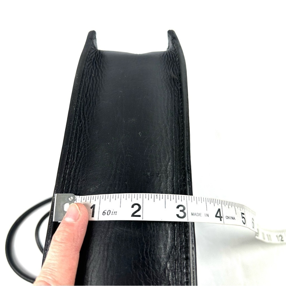 Overland Vintage Handbag Black Leather Double Handles Made In USA Purse - Picture 11 of 12